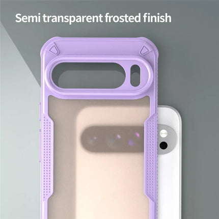 For Google Pixel 9 Pro XL Case PC+TPU Semi-Transparent Frosted Finish Protective Phone Cover