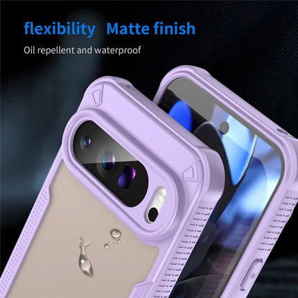 For Google Pixel 9 Pro XL Case PC+TPU Semi-Transparent Frosted Finish Protective Phone Cover