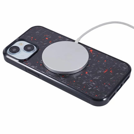 For iPhone 13 Magnetic Case Forged Texture Aramid Fiber+TPU Anti-Slip Phone Cover