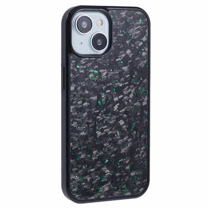 For iPhone 14 Magnetic Case Forged Texture Aramid Fiber+TPU Anti-Slip Phone Cover - Green