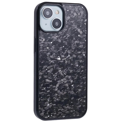 For iPhone 14 Magnetic Case Forged Texture Aramid Fiber+TPU Anti-Slip Phone Cover - Silver