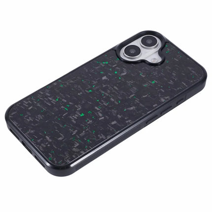 For iPhone 16 Plus Magnetic Case Forged Texture Aramid Fiber+TPU Anti-Slip Phone Cover