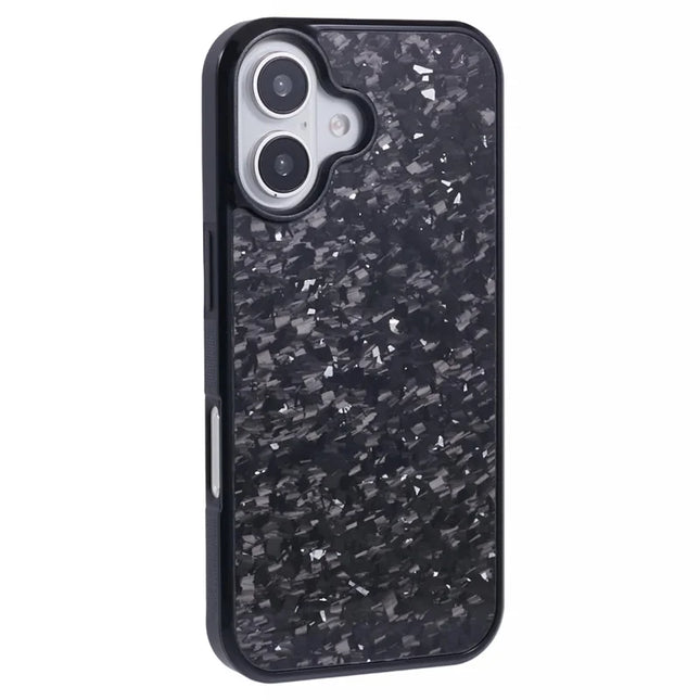 For iPhone 16 Plus Magnetic Case Forged Texture Aramid Fiber+TPU Anti-Slip Phone Cover - Silver