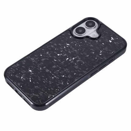 For iPhone 16 Plus Magnetic Case Forged Texture Aramid Fiber+TPU Anti-Slip Phone Cover