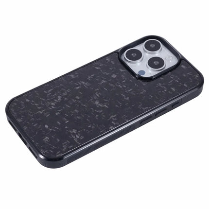 For iPhone 16 Pro Max Magnetic Case Forged Texture Aramid Fiber+TPU Anti-Slip Phone Cover
