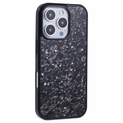 For iPhone 16 Pro Max Magnetic Case Forged Texture Aramid Fiber+TPU Anti-Slip Phone Cover - Silver