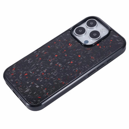 For iPhone 16 Pro Max Magnetic Case Forged Texture Aramid Fiber+TPU Anti-Slip Phone Cover