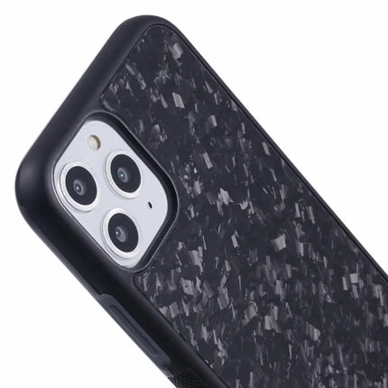 For iPhone 11 Pro Max Magnetic Case Forged Texture Aramid Fiber+TPU Anti-Slip Phone Cover