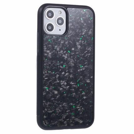 For iPhone 11 Pro Max Magnetic Case Forged Texture Aramid Fiber+TPU Anti-Slip Phone Cover - Green