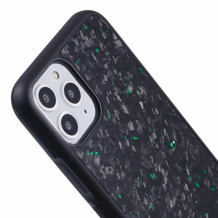 For iPhone 11 Pro Max Magnetic Case Forged Texture Aramid Fiber+TPU Anti-Slip Phone Cover