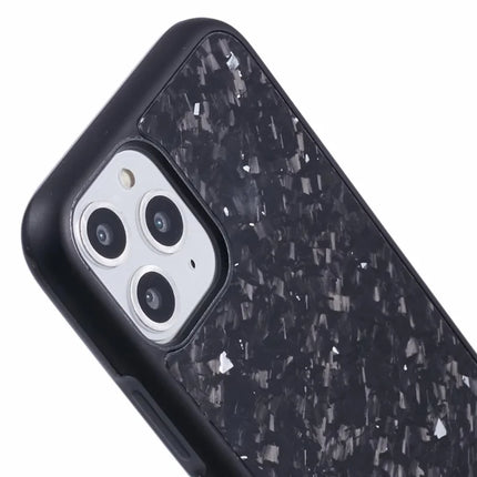 For iPhone 11 Pro Max Magnetic Case Forged Texture Aramid Fiber+TPU Anti-Slip Phone Cover