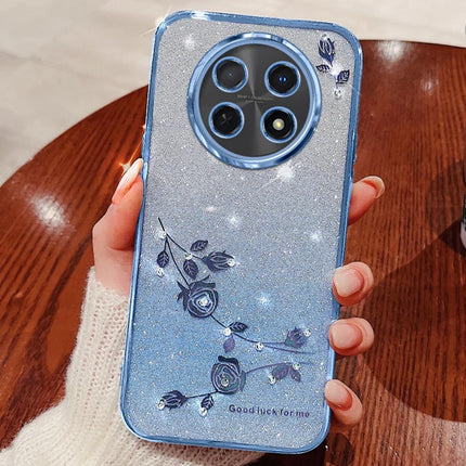 KADEM For Honor X60 Pro 5G Case Flower TPU Flexible Gradient Phone Cover - Blue