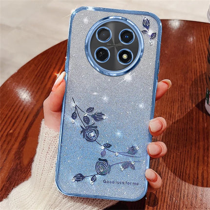 KADEM For Honor X60 Pro 5G Case Flower Pattern TPU Gradient Phone Cover with Lanyards