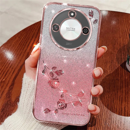 KADEM For Honor X60 5G Case Flower TPU Flexible Gradient Phone Cover