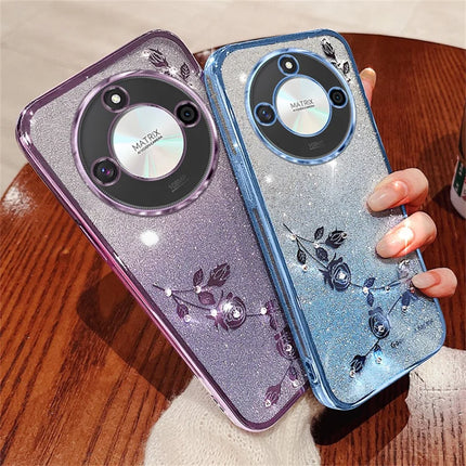 KADEM For Honor X60 5G Case Flower TPU Flexible Gradient Phone Cover