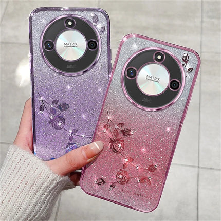 KADEM For Honor X60 5G Case Flower TPU Flexible Gradient Phone Cover