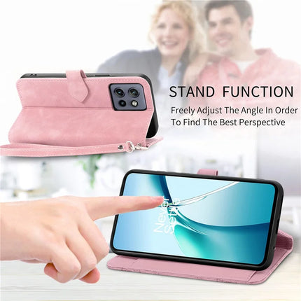 Case For Motorola Edge 50 Neo 5G / Moto S50 5G / Thinkphone 25 5G Zipper Wallet PU Leather Flower Imprint Phone Cover