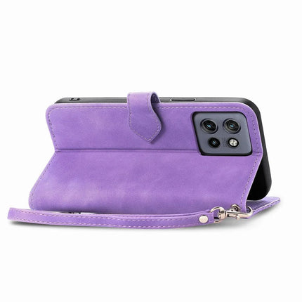 Case For Motorola Edge 50 Neo 5G / Moto S50 5G / Thinkphone 25 5G Zipper Wallet PU Leather Flower Imprint Phone Cover
