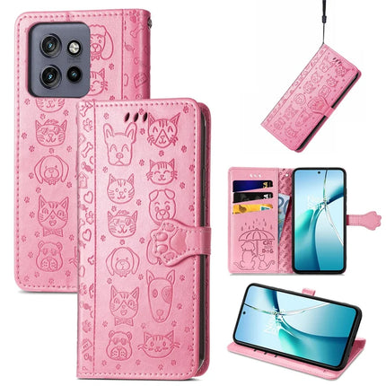 For Motorola Edge 50 Neo 5G / Moto S50 5G / Thinkphone 25 5G Case Leather Wallet Flip Phone Cover Cute Cat Dog Pattern