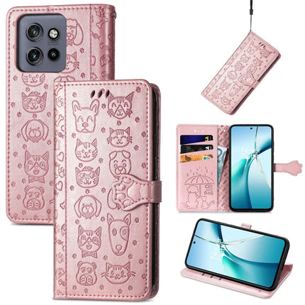For Motorola Edge 50 Neo 5G / Moto S50 5G / Thinkphone 25 5G Case Leather Wallet Flip Phone Cover Cute Cat Dog Pattern