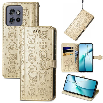 For Motorola Edge 50 Neo 5G / Moto S50 5G / Thinkphone 25 5G Case Leather Wallet Flip Phone Cover Cute Cat Dog Pattern