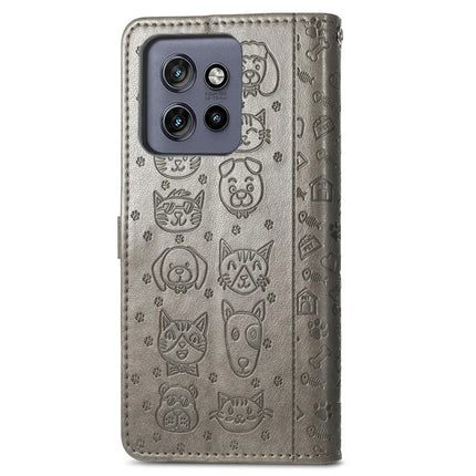 For Motorola Edge 50 Neo 5G / Moto S50 5G / Thinkphone 25 5G Case Leather Wallet Flip Phone Cover Cute Cat Dog Pattern