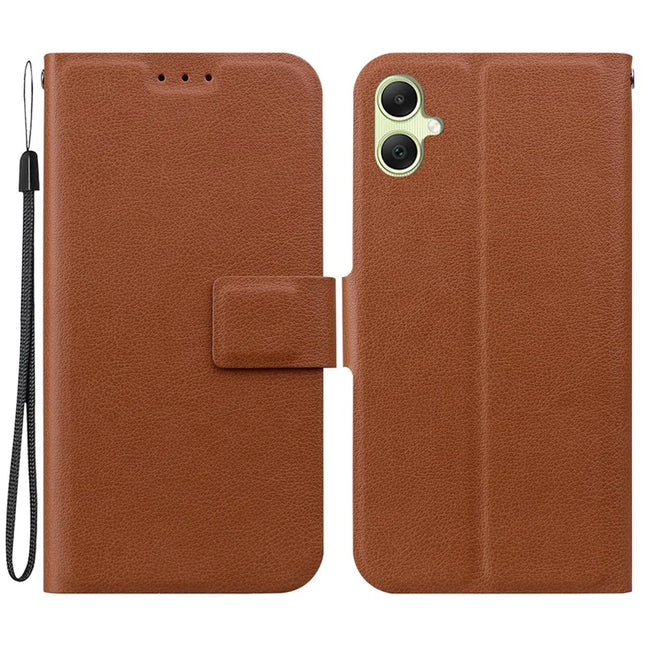For Samsung Galaxy A05 4G Case Ultra-Thin PU Leather + TPU Phone Cover with Card Slot - Brown