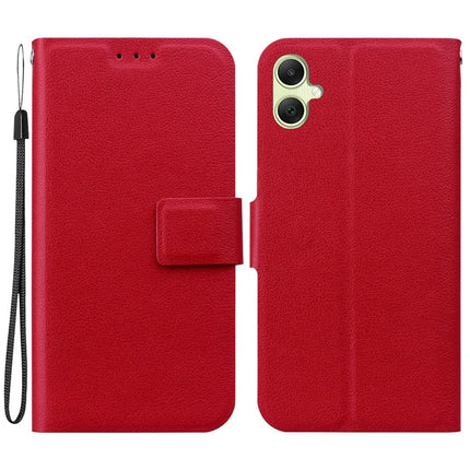 For Samsung Galaxy A05 4G Case Ultra-Thin PU Leather + TPU Phone Cover with Card Slot - Red