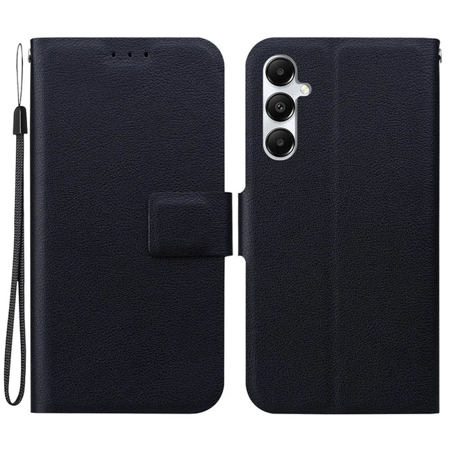 For Samsung Galaxy A05s 4G Case Ultra-Thin PU Leather + TPU Phone Cover with Card Slot - Black