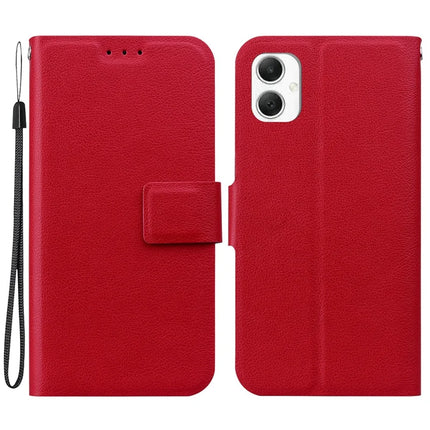 For Samsung Galaxy A06 Case Ultra-Thin PU Leather + TPU Phone Cover with Card Slot - Red