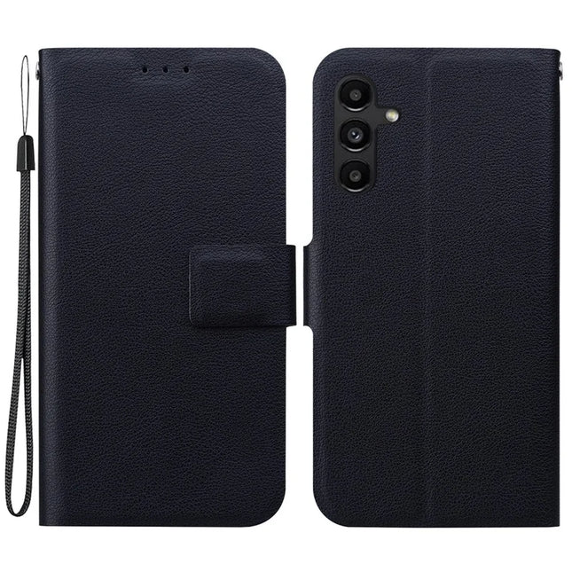 For Samsung Galaxy A15 5G / 4G Case Ultra-Thin PU Leather + TPU Phone Cover with Card Slot - Black
