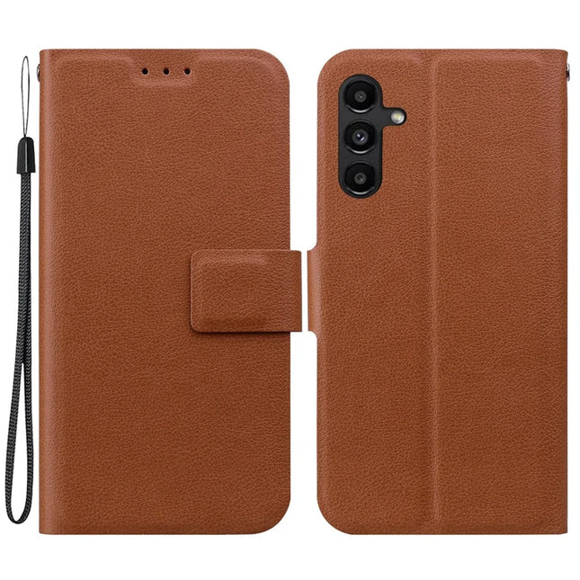 For Samsung Galaxy A15 5G / 4G Case Ultra-Thin PU Leather + TPU Phone Cover with Card Slot - Brown