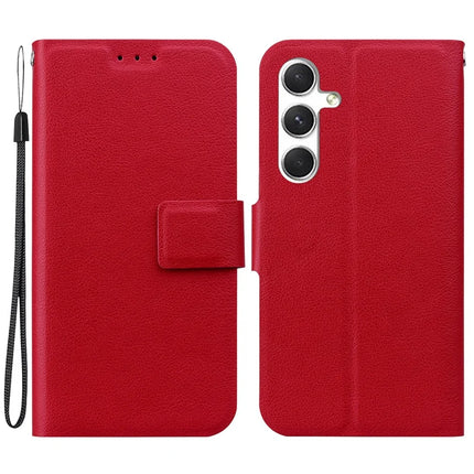 For Samsung Galaxy A16 5G  /  4G Case Ultra-Thin PU Leather + TPU Phone Cover with Card Slot - Red