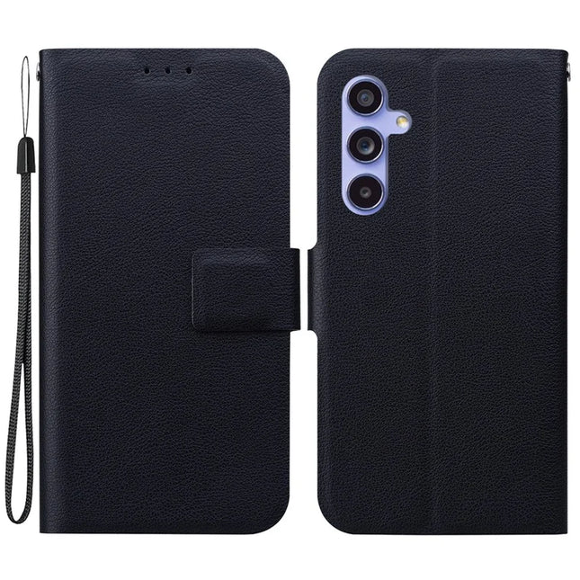 For Samsung Galaxy S23 FE Case Ultra-Thin PU Leather + TPU Phone Cover with Card Slot - Black