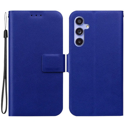 For Samsung Galaxy S23 FE Case Ultra-Thin PU Leather + TPU Phone Cover with Card Slot - Blue