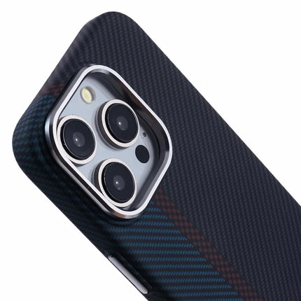 For iPhone 15 Pro Max Case Compatible with MagSafe Carbon Fiber Texture Water-Transfer PC Phone Cover