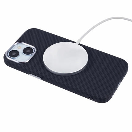 For iPhone 14 Case Compatible with MagSafe Carbon Fiber Texture Water-Transfer PC Phone Cover