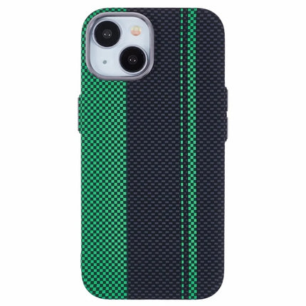 For iPhone 14 Case Compatible with MagSafe Carbon Fiber Texture Water-Transfer PC Phone Cover