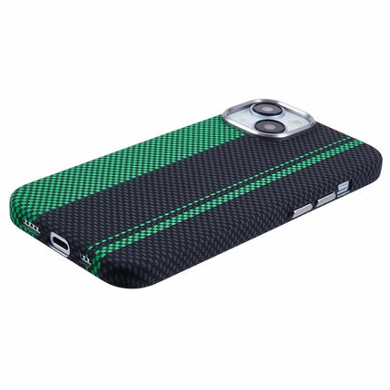 For iPhone 14 Case Compatible with MagSafe Carbon Fiber Texture Water-Transfer PC Phone Cover