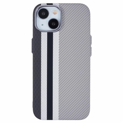 For iPhone 14 Case Compatible with MagSafe Carbon Fiber Texture Water-Transfer PC Phone Cover