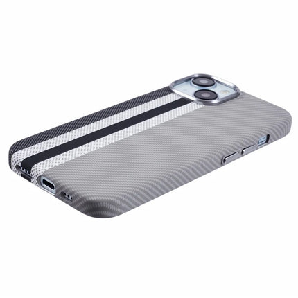 For iPhone 14 Case Compatible with MagSafe Carbon Fiber Texture Water-Transfer PC Phone Cover