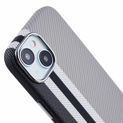 For iPhone 14 Case Compatible with MagSafe Carbon Fiber Texture Water-Transfer PC Phone Cover