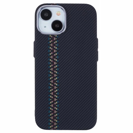 For iPhone 14 Case Compatible with MagSafe Carbon Fiber Texture Water-Transfer PC Phone Cover