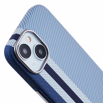 For iPhone 14 Case Compatible with MagSafe Carbon Fiber Texture Water-Transfer PC Phone Cover