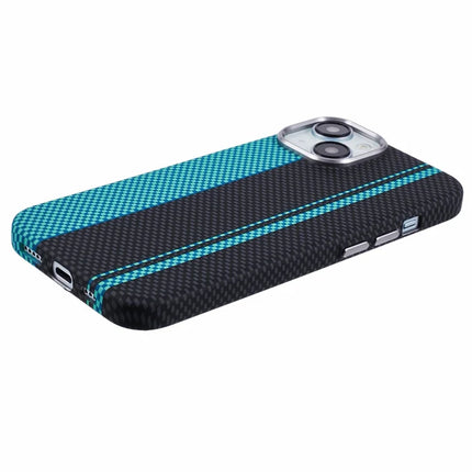 For iPhone 14 Case Compatible with MagSafe Carbon Fiber Texture Water-Transfer PC Phone Cover