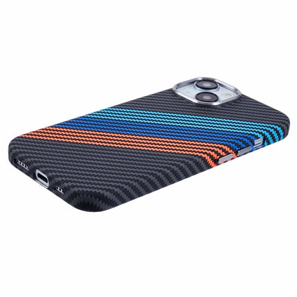 For iPhone 13 Case Compatible with MagSafe Carbon Fiber Texture Water-Transfer PC Phone Cover