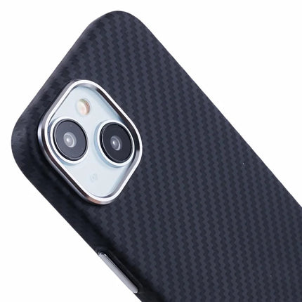 For iPhone 13 Case Compatible with MagSafe Carbon Fiber Texture Water-Transfer PC Phone Cover