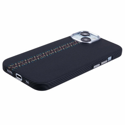 For iPhone 13 Case Compatible with MagSafe Carbon Fiber Texture Water-Transfer PC Phone Cover