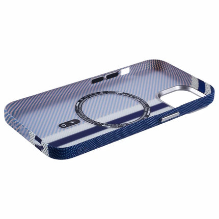 For iPhone 13 Case Compatible with MagSafe Carbon Fiber Texture Water-Transfer PC Phone Cover