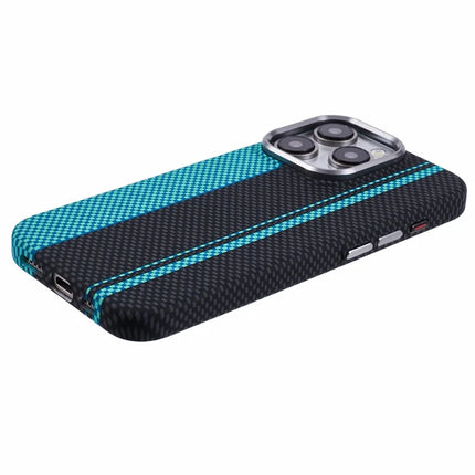 For iPhone 13 Pro Max Case Compatible with MagSafe Carbon Fiber Texture Water-Transfer PC Phone Cover